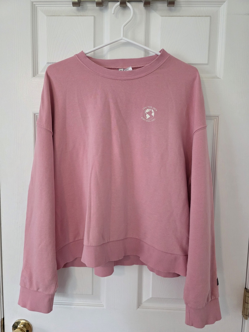 Oversized Pink Crew Neck Sweatshirt | Size Medium
